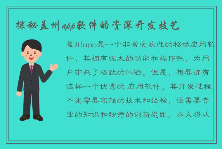 探秘盖州app软件的资深开发技艺