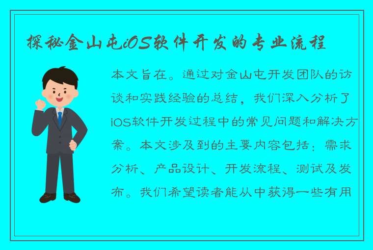 探秘金山屯iOS软件开发的专业流程