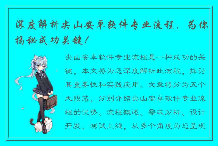 深度解析尖山安卓软件专业流程，为你揭秘成功关键！