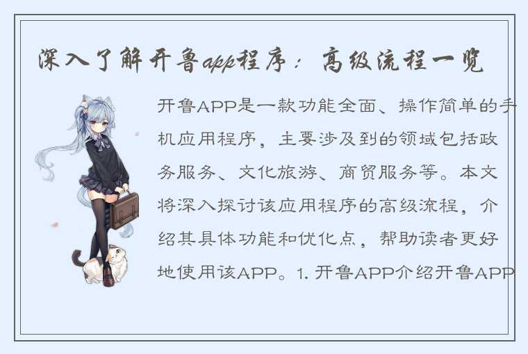 深入了解开鲁app程序：高级流程一览