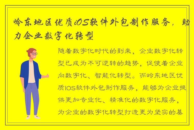 岭东地区优质iOS软件外包制作服务，助力企业数字化转型