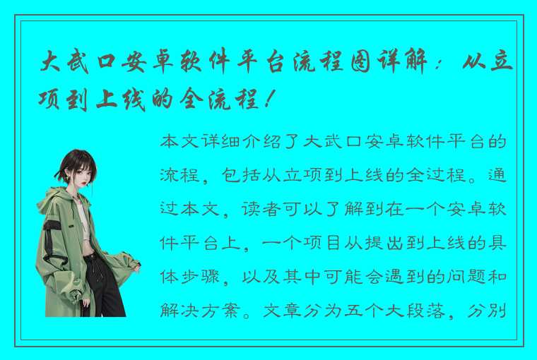 大武口安卓软件平台流程图详解：从立项到上线的全流程！