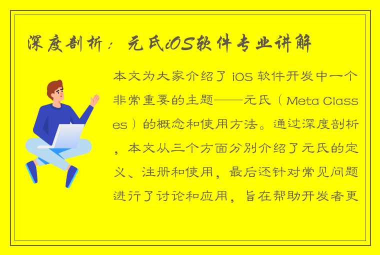 深度剖析：元氏iOS软件专业讲解