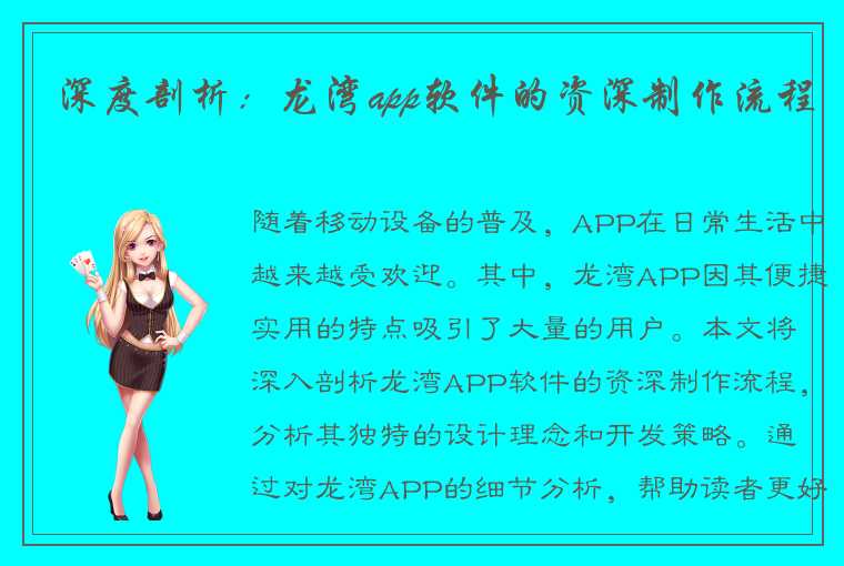 深度剖析：龙湾app软件的资深制作流程