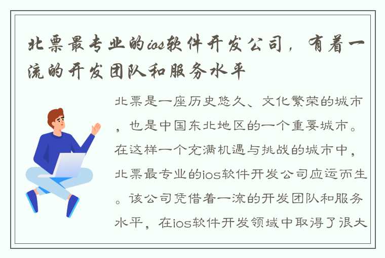 北票最专业的ios软件开发公司，有着一流的开发团队和服务水平