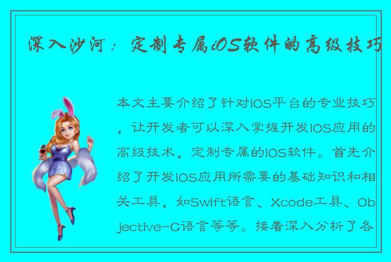 深入沙河：定制专属iOS软件的高级技巧