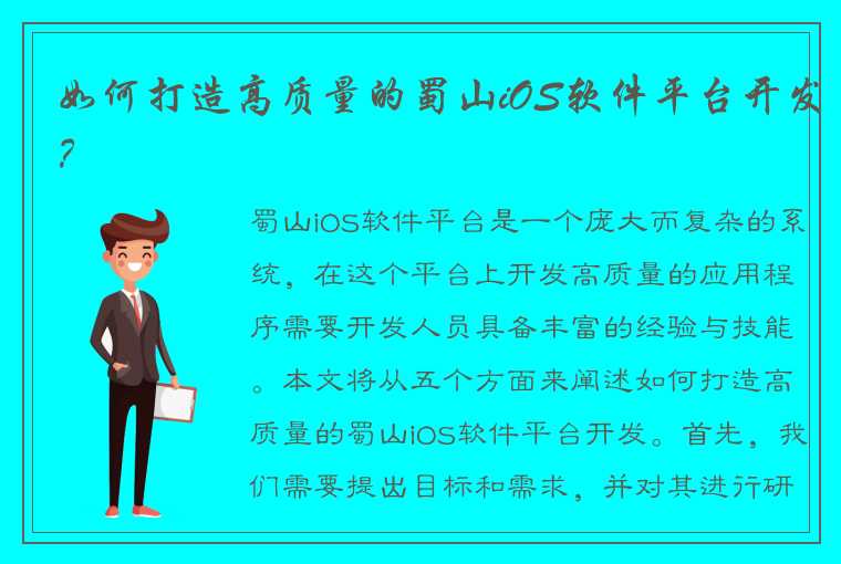 如何打造高质量的蜀山iOS软件平台开发？