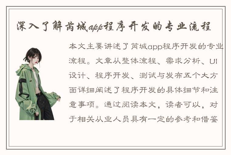 深入了解芮城app程序开发的专业流程