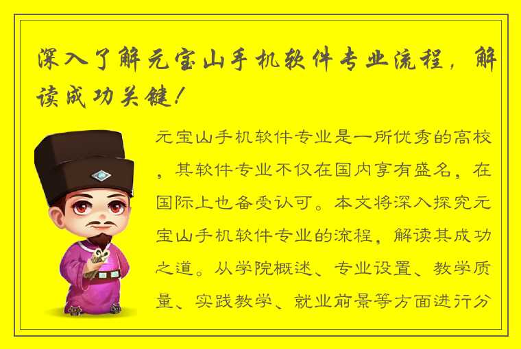 深入了解元宝山手机软件专业流程，解读成功关键！