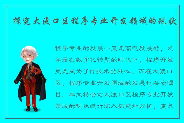 探究大渡口区程序专业开发领域的现状