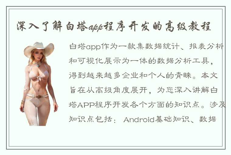 深入了解白塔app程序开发的高级教程