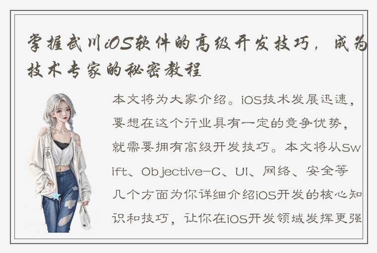 掌握武川iOS软件的高级开发技巧，成为技术专家的秘密教程