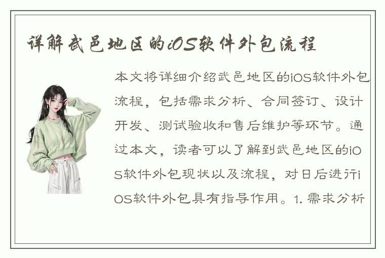 详解武邑地区的iOS软件外包流程