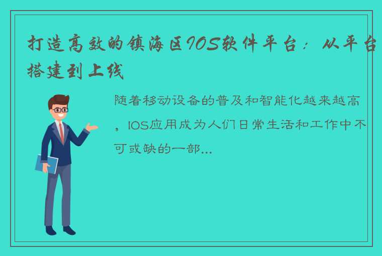 打造高效的镇海区IOS软件平台：从平台搭建到上线