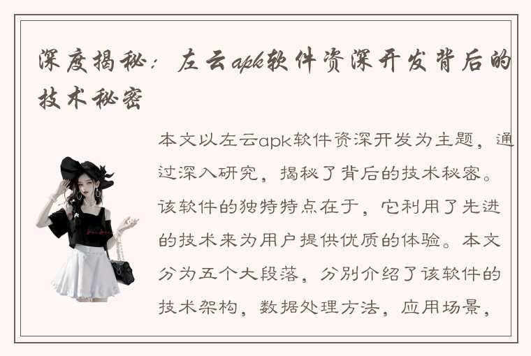 深度揭秘：左云apk软件资深开发背后的技术秘密