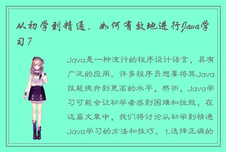 从初学到精通，如何有效地进行Java学习？