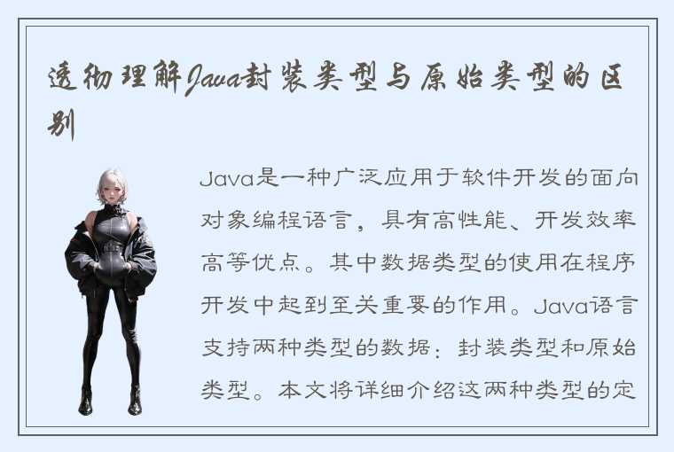 透彻理解Java封装类型与原始类型的区别