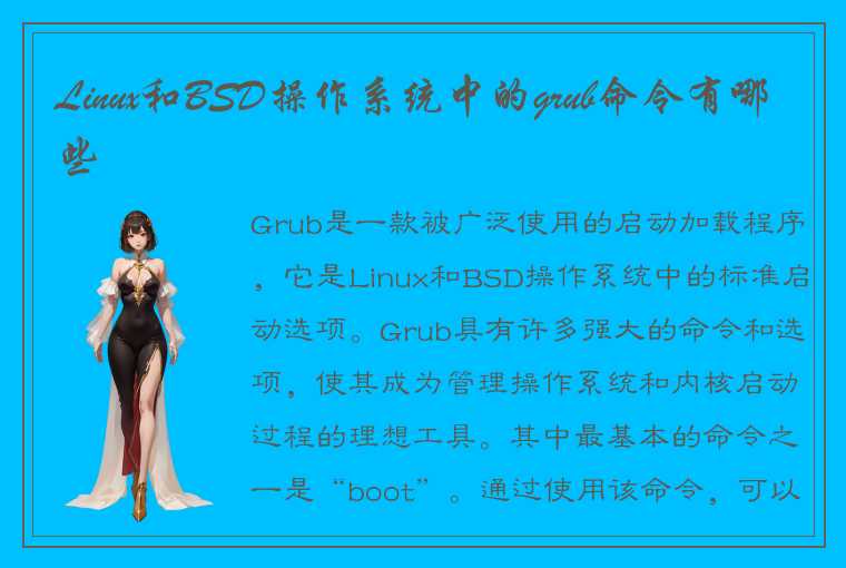 Linux和BSD操作系统中的grub命令有哪些